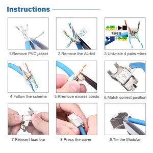 ZOERAX 1 pièce Connecteur Keystone Cat6a Cat7 <span class=keywords><strong>RJ45</strong></span> STP sans outil en alliage de zinc, module adaptateur <span class=keywords><strong>coupleur</strong></span> pour câble de 22 à 26 AWG - Product Image 6