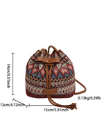 Nouveau sac à dos en polyester pelucheux, style ethnique, avec cordon de serrage, tendance, décontracté, unique, à contraste de couleurs, à porter à l'épaule