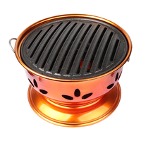 Pinnovo – barbecue à charbon rond commercial japonais, cuisinière à charbon de table Yakiniku pour la cuisson au barbecue pour la sortie d'air supérieure