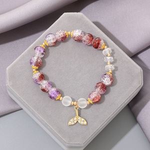 Crystal Blossoming Ice Crack <b>Bead</b> <b>Bracelet</b> for Couples Classmates Gifts Exquisite Handmade Women's Handstring Wholesale - Product Image 2