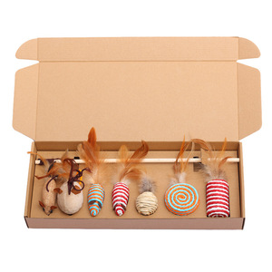 Juego <span class=keywords><strong>de</strong></span> 7 Juguetes Manuales <span class=keywords><strong>de</strong></span> Algodón para <span class=keywords><strong>Gatos</strong></span>, Varita Interactiva, Ratón <span class=keywords><strong>de</strong></span> Lino, Pez para <span class=keywords><strong>Gatos</strong></span> <span class=keywords><strong>de</strong></span> Interior, Alivia el Aburrimiento - Product Image 1