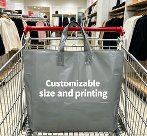 Fashion Plastic <b>Tote</b> Packing <b>Bags</b>, Waterproof and Portable, Custom logo Service for Market Sales - Product Image 2