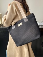 Sac fourre-tout élégant d'inspiration coréenne en toile, polyvalent, décontracté, pour le shopping et les activités de plein air, grande capacité, pour femmes