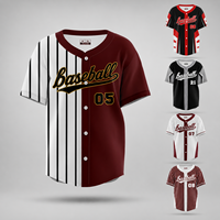 Camiseta de Béisbol para Hombre con Estampado Digital, Manga Corta, Cierre de Botones, Corte Holgado, Uniforme de Equipo al por Mayor con Logotipo, Nombre, Número y Estampado