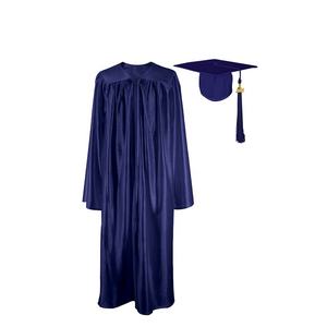 2023 blu <span class=keywords><strong>Navy</strong></span> lucido all'ingrosso migliore qualità College o liceo abito e berretto da laurea - Product Image 2