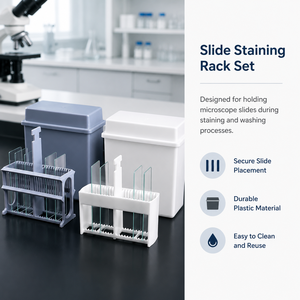 Degao PP <b>Plastic</b> 24 <b>Slides</b> Microscope <b>Slide</b> Staining Jar With Rack & Lid For Histology IHC Antigen Retrieval Lab Use - Product Image 2