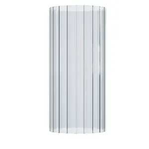 OEM Handblown Clear Ribbed Glass Tube Shade Long Stripe Straight Cylinder Glass Lamp Shade Replacement with Multiple Effects