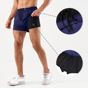 Pantaloncini da allenamento da uomo da ginnastica da corsa a asciugatura rapida pantaloncini da ginnastica da ginnastica con tasche <span class=keywords><strong>2</strong></span> <span class=keywords><strong>in</strong></span> <span class=keywords><strong>1</strong></span> pantaloncini da corsa da palestra Yoga sport all'aria aperta pantaloni corti - Product Image 3