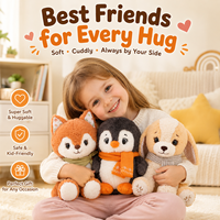Jouets en peluche mignons d'animaux EPT : renard, pingouin, chiot, animaux en peluche doux et câlins, cadeaux d'anniversaire et de Noël pour enfants