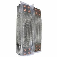 Bande de mise à la terre flexible en cuivre étamé tressé, type plat, avec 4 trous de raccordement pour panneaux électriques, marque CHHP
