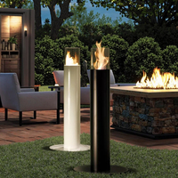 Colonne de foyer au bioéthanol autoportante pour extérieur, jardin, villa, patio, hôtel – Chauffage décoratif