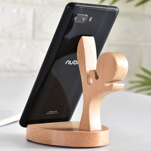 Gechuang Solid Wood Phone Stand Horse Shape <b>Rotatable</b> Base <b>Desk</b> Organizer Gift - Product Image 3