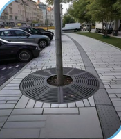 Grille décorative pour arbre en acier au carbone découpée au laser sur mesure, protection de trou d'arbre ronde pour aménagement paysager de jardin