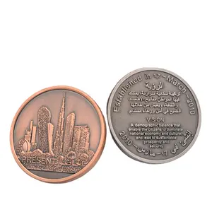 Tùy chỉnh Antique Bạc tiền xu huy chương lebanon 3D logo kim loại thách thức đồng xu
