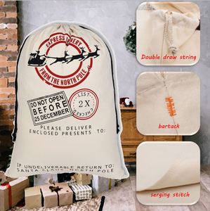 Bolsa de Regalo Navideña de Lona de Alta Calidad, Bolsa de Papá Noel con Cordón para Nochebuena - Product Image 5