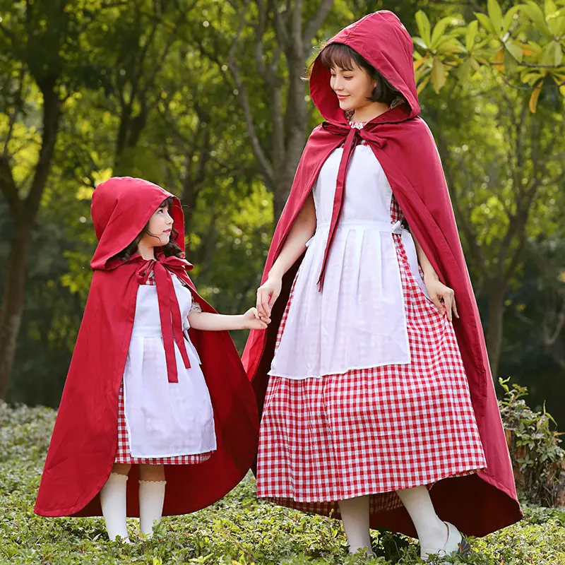 Disfraz de cuento de hadas para mujer, disfraz de Capo de montar rojo, para fiestas, Halloween