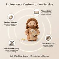 Nouvelle poupée en peluche de Jésus en dessin animé, ensemble cadeau d'entreprise personnalisé, fabriqué à la main avec impression par transfert thermique pour offrir en cadeau religieux