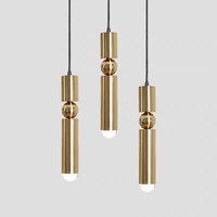 Suspension LED Moderne Nordique 10W 3000K Or E26 à 6 Bras avec Interrupteur Réglable pour Restaurants et Bars