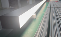 Suspension LED architecturale W50xH75mm, profilé aluminium, connectable, puissance et couleur de lumière personnalisables, grande suspension dimmable
