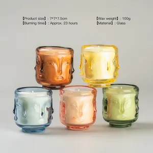 Wholesale luxury unique candle jars Four -sided Buddha aromatic scented candles