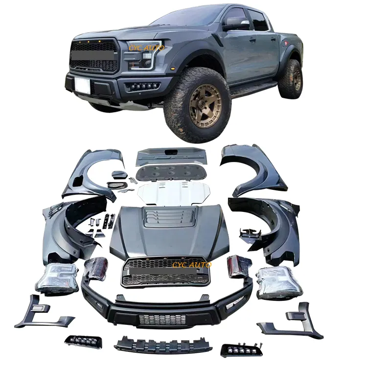 BodyKit konversi mobil penuh lebar otomatis 4x4 untuk Ranger ke Raptor f150 bumper 2012 2013 2019