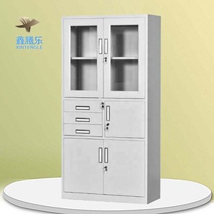 Armoire de classement en acier au design moderne, <span class=keywords><strong>3</strong></span> <span class=keywords><strong>tiroirs</strong></span>, coffre-fort, démontable, 2 portes battantes en verre, personnalisable pour la maison, le <span class=keywords><strong>bureau</strong></span>, l'entrepôt, la chambre - Product Image 5