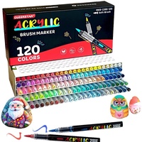 Marqueur pinceau acrylique à pointe souple, liquide, pour peinture artistique, graffiti, imperméable, anti-bavures, idéal pour le dessin à la main, pour étudiants et enfants