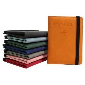 RFID Protection Passport Holder Cover For Travel Multi-function PU Leather Travel Wallet Can Custom Logo Packaging