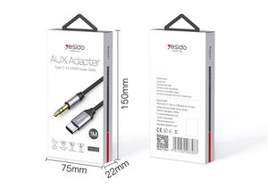 YAU20 Yesido 高品質 耐ノイズ 純正 アルミニウム合金 TYPE-C to 3.5mm Aux端子 ヘッドフォン 車載スピーカー 1M オーディオケーブル - Product Image 6