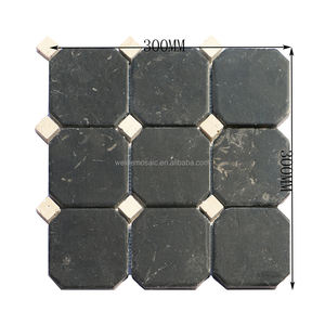 Carreaux de mosaïque octogonaux noirs en calcaire pour la décoration de sol <span class=keywords><strong>et</strong></span> de mur - Product Image 2