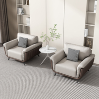 Canapés modulaires en cuir de style simple, ensemble de luxe moderne pour bureau à domicile, appartement, hôtel