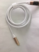 Cable de Datos de Carga Rápida Tipo-C 2.4 de Alta Calidad con Trenzado de Nailon Blanco LED, Conductor de Cobre Puro para iPhone, Computadora e Impresora