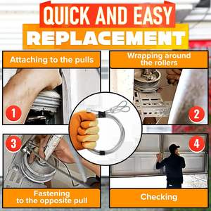 Câble <span class=keywords><strong>de</strong></span> <span class=keywords><strong>porte</strong></span> <span class=keywords><strong>de</strong></span> <span class=keywords><strong>garage</strong></span> <span class=keywords><strong>sectionnelle</strong></span> fiable, moderne, robuste, en acier galvanisé, résistant à la corrosion, 7x7, épaisseur 1/8 po, 7 pi - Product Image 5