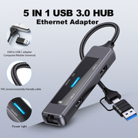 Base de Expansión Tipo-C 5 en 1 de Alta Calidad, Hub USB y Estación de Expansión Tipo C, Base de Expansión 5 en 2 con Hub USB para Laptop