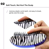 Peigne de massage à sec ou humide de galvanoplastie portable de type mangue personnalisé pour enlever les nœuds et les nœuds brosse à cheveux démêlante