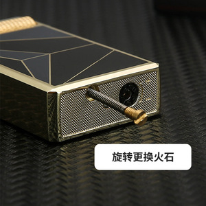 Refillable Flint Butane Torch Lighter Dual Flame Metal Dust Cover for Cigar Cigarette Moxibustion <b>Camping</b> - Product Image 4