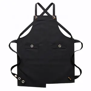Home kitchen thin breathable anti-dirty anti-soiling coffee and tea store catering special work canvas apron