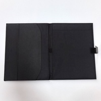 Carpeta de Documentos A4 Personalizada de Fábrica, en Cuero PU Negro con Cierre a Presión, Portafolio de Oficina para Regalo Corporativo
