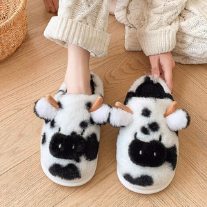 <span class=keywords><strong>Ciabatte</strong></span> Invernali da Casa a Forma di Mucca in <span class=keywords><strong>Peluche</strong></span> con Suola Spessa, Calde Pantofole per Uomo e Donna per Commercio Internazionale - Product Image 5
