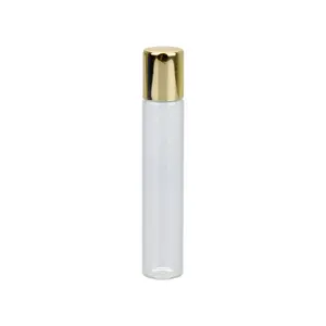 5ml 10ml 15ml 30ml Fancy Clear Essential Oil Perfume Package Roller Glass Bottle With Gold Cap