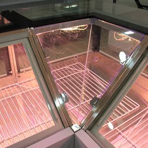 Arco de vidrio Deli Food <span class=keywords><strong>Showcase</strong></span> forma redonda tipo abierto carne pescado exhibición nevera servir sobre mostrador para la venta - Product Image 6