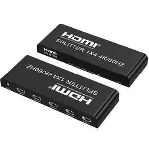 Divisor de Video de Alta Definición 1x4 4K 60Hz, Divisor HDTV 1 Entrada 4 Salidas con Fuente de Alimentación CC, <span class=keywords><strong>Duplicador</strong></span> HDTV de 4 Vías para Monitor - Product Image 1