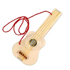 Kreatives einzigartiges Design Holz Mini Gitarre Dampf pädagogische Kinder DIY Spielzeug