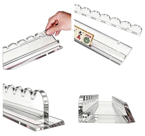 Rak Mahjong Amerika Anti-Selip dengan Penggeser Magnetik 4-Pak Rak Akrilik Transparan 20 Inci Rak Mahjong Mewah Premium Tahan Lama - Product Image 1