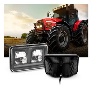 Faro LED cuadrado de aluminio de 40W y 4x6 pulgadas, luz blanca fría brillante para uso de actualización para modelos Fendt Deer