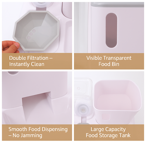 Mangeoire moderne automatique chronométrée <span class=keywords><strong>pour</strong></span> <span class=keywords><strong>chiens</strong></span> et chats Conception solide avec bol en acier inoxydable facile à <span class=keywords><strong>laver</strong></span> Matériau de qualité alimentaire sûr <span class=keywords><strong>pour</strong></span> oiseaux - Product Image 2