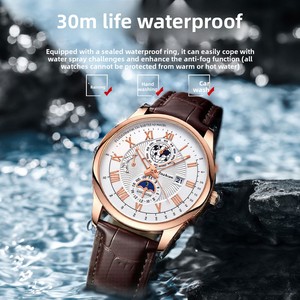 <span class=keywords><strong>Orologio</strong></span> da <span class=keywords><strong>Uomo</strong></span> Classico con <span class=keywords><strong>Cinturino</strong></span> <span class=keywords><strong>in</strong></span> <span class=keywords><strong>Pelle</strong></span>, Movimento al Quarzo, Impermeabile e Luminoso - Product Image 3