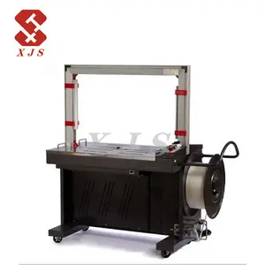 Máquina de cintar arco com alça pp semiautomática de mesa alta de alta velocidade para linha de embalagem de pequenas empresas