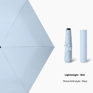 Parapluie portable ultra-léger manuel pliable en 3 sections, coupe-vent, résistant aux UV, design moderne, mini parapluie 6 baleines, diamètre ouvert 90 cm, verre - Product Image 1