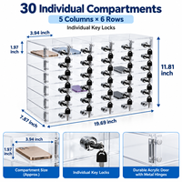 Casier à téléphones portables en acrylique transparent à 30 compartiments avec serrures individuelles, armoire de rangement pour téléphones personnalisée OEM